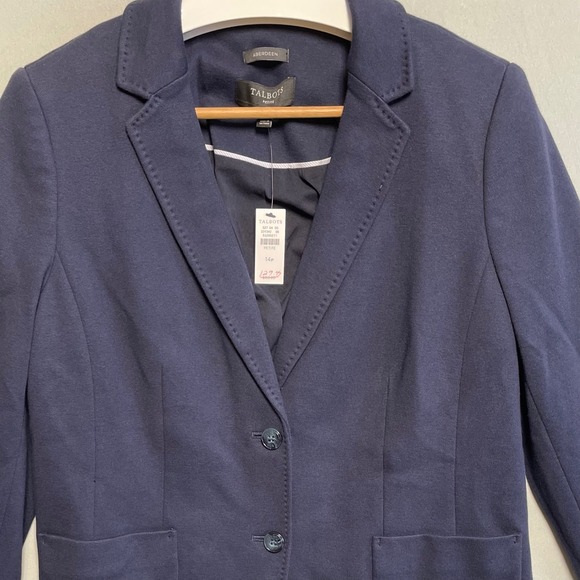 NWT Talbots Aberdeen Blazer Navy Blue Petite Size 14P Two Button Pockets - Picture 4 of 8